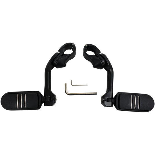 Rivco Products MV155MB NHighway Pegs with 5in. Mounting Arms -  Black with Custom Pegs