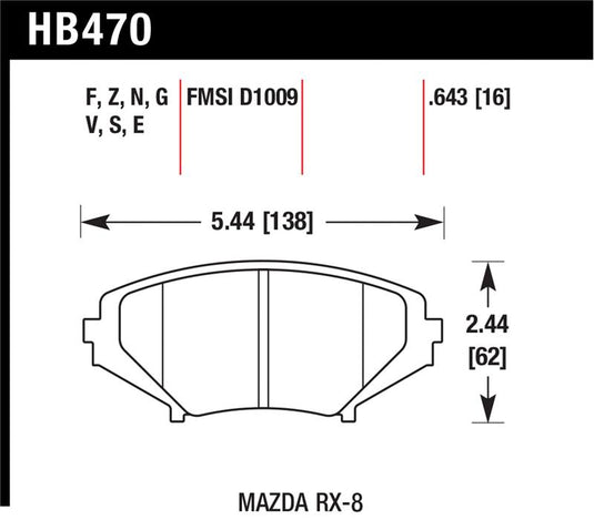 Hawk Performance HB470E.643 HAWK Blue 9012 Brake Pad Sets
