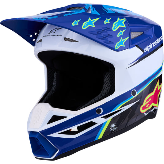 Alpinestars S-M3 Falcon Youth Helmet (Large, White/Black/Blue)