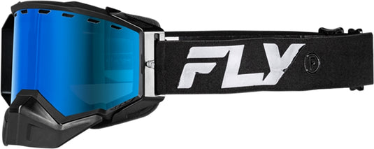 Fly Racing Zone Snow Goggles (One Size Fits Most, Blue/Black / Sky Blue Mirror Blue Lens)