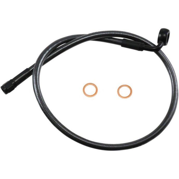 Magnum AS478026 Black Pearl Designer Series ABS Front Upper Brake Line - 12mm. 90deg. Banjo - 26in.
