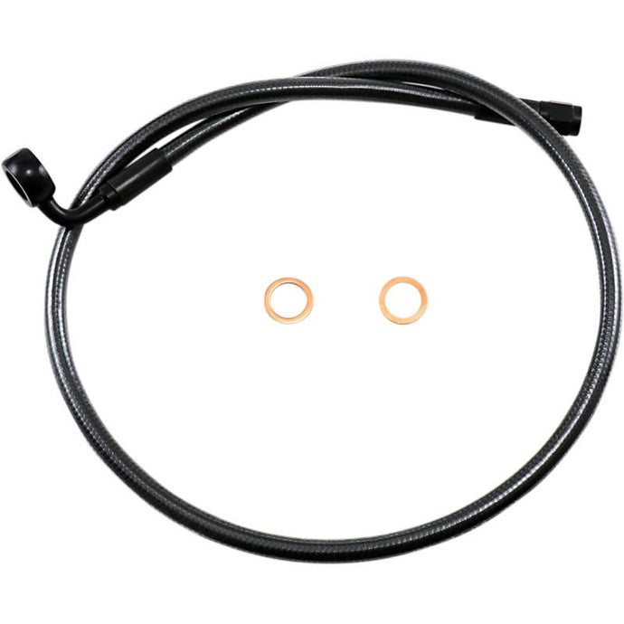 Magnum AS478030 Black Pearl Designer Series ABS Front Upper Brake Line - 12mm. 90deg. Banjo - 30in.