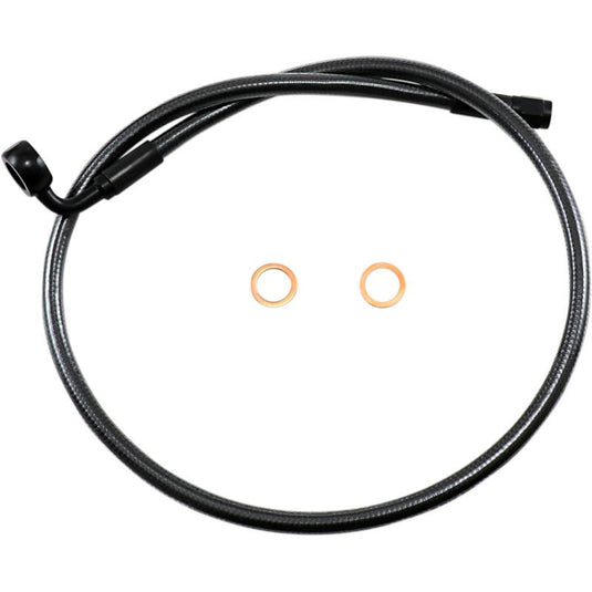 Magnum AS478030 Black Pearl Designer Series ABS Front Upper Brake Line - 12mm. 90deg. Banjo - 30in.