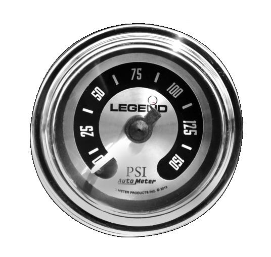 Legends 2212-0492 Fairing Mounted LED Backlit PSI Gauges - Spun Aluminum - Lighted