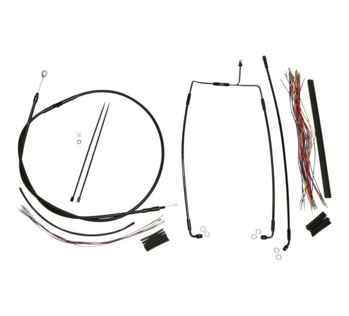 Magnum 486301 Black Vinyl XR Handlebar Installation Kit with Black Fittings for 12-14in. Ape