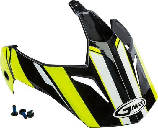 G-Max Visor with Screws for GM-11/S Helmets - Vertical Matte Black/Hi-Vis Yellow