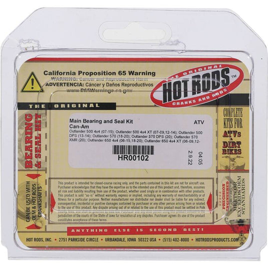 Hot Rods HR00102 HDS Main Bearing & Seal Kit