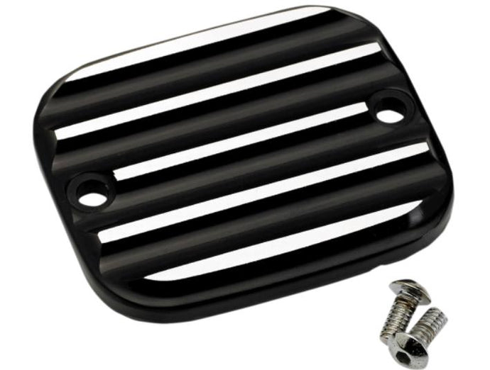 Joker Machine 951019-2 Front Master Cylinder Cover - Finned - Black Anodized/Silver