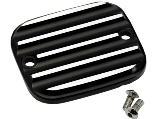 Joker Machine 951019-2 Front Master Cylinder Cover - Finned - Black Anodized/Silver