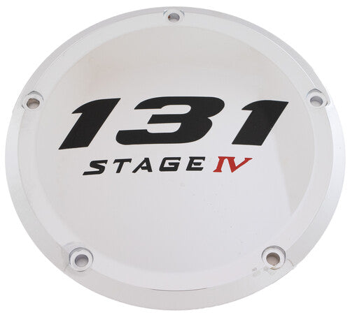 Custom Engraving Ltd 131-05-46 Displacement Derby Cover - 131 Cubic Inch Stage IV - Chrome