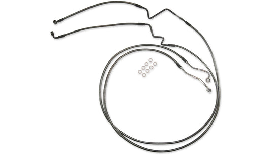 Magnum 37032 Lower Sterling Chromite Designer Series DOT Braided Non-ABS Front Brakes Line - 23in.