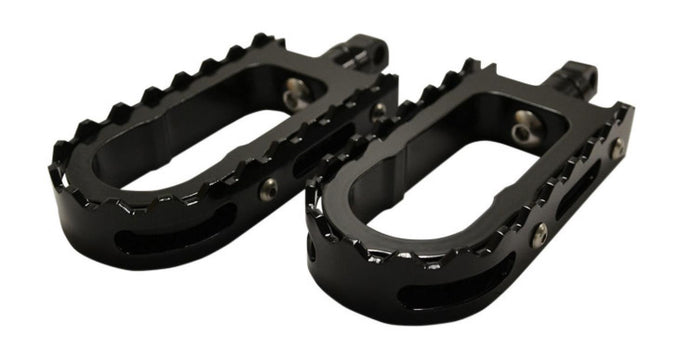 La Choppers LA-7205-01B BMX Footpegs - Black Peg with Black Teeth