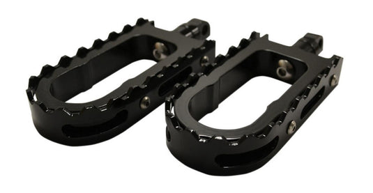 La Choppers LA-7205-01B BMX Footpegs - Black Peg with Black Teeth