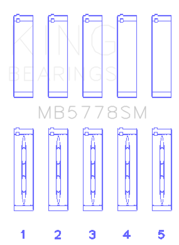 Load image into Gallery viewer, King Engine Bearings MB5778SM0.25 KING Main Bearings
