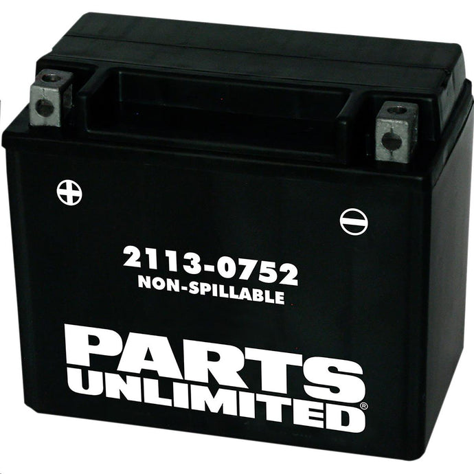 Parts Unlimited 2113-0752 AGM Factory Activated Maintenance-Free Battery