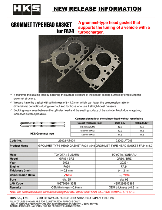 Hks 23002-AT004 HKS Head Gaskets