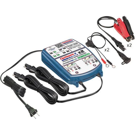Tecmate TM-571 Optimate 2 Duo Two-Bank Bronze Series Battery Charger