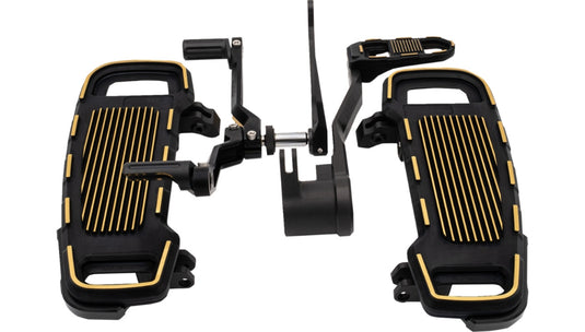 Drag Specialties 1623-0645 Complete Floorboard Kit - Black/Gold