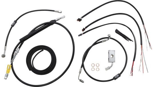 La Choppers LA-8155KT2-16B Complete Handlebar Cable/Brake & Clutch Line/Wire Kit - Black Vinyl