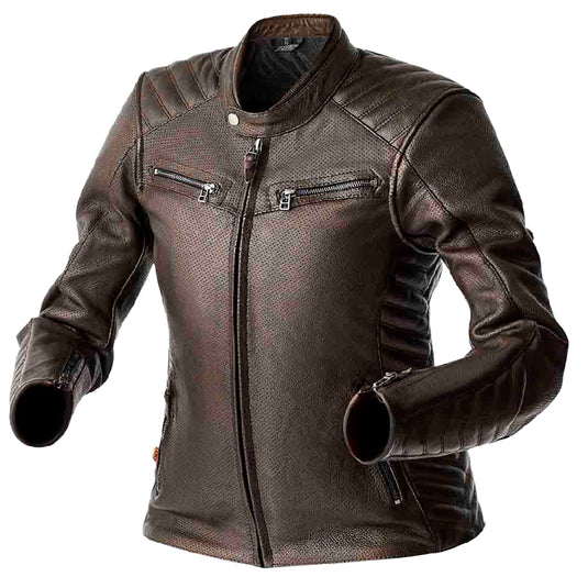 Rst Roadster Air D30 Womens Leather Jacket (Medium, Brown)