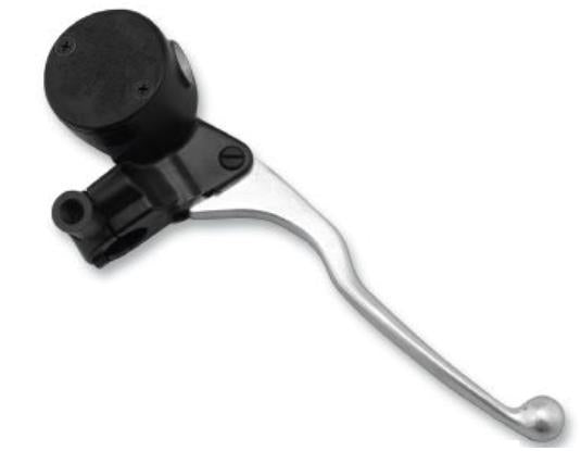 Shindy 17-654A Retro Round Master Cylinder Kit - 5/8in. Piston Dia. - Black Body/Silver Lever