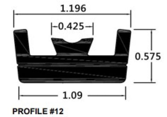 Spi 612-56-80 Slide Profile 12 - Black - 54-5/8in.