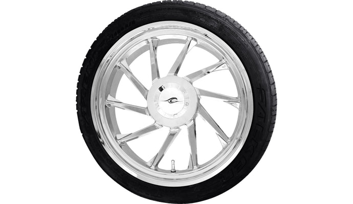 Coastal Moto PKG-HURL-187T-CH Precision Cast Hurricane 3D Rear Wheel Falken Tire - 18in. x 7in. - Chrome