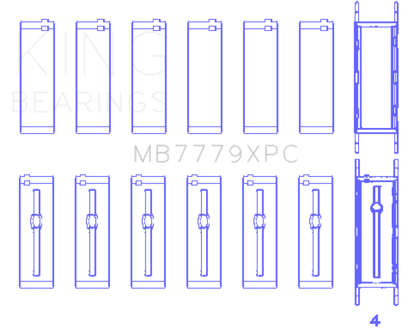 Load image into Gallery viewer, King Engine Bearings MB7779XPC KING Performance Main Bearings
