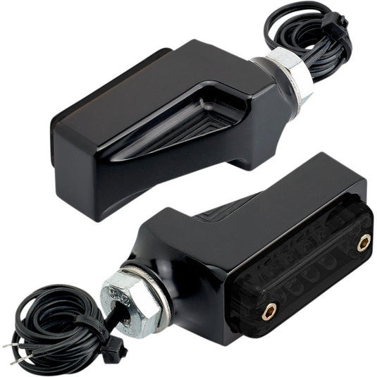 Joker Machine 05-311-1A Rectangle Smoked Led Turn Signal - Black/Amber LEDs