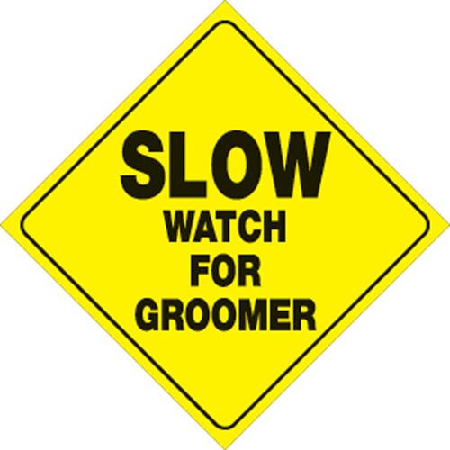 Voss 487 GR YR 12x12in. Reflective Trail Sign - Slow Watch for Groomer - (Yellow/Black)