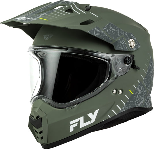 Fly Racing Trekker Granite Helmet (X-Large, Matte Sage/Gray)