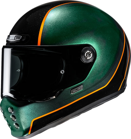 Hjc V10 Hodu Helmet (XX-Large, Green/Orange (MC-47))