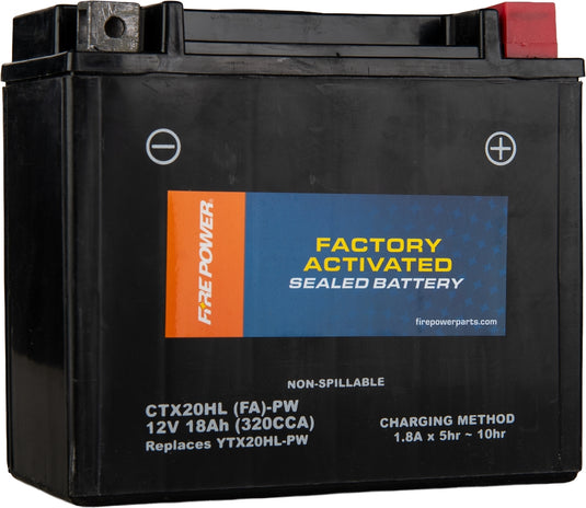 Fire Power CTX20HL (FA)-PW AGM Maintenance Free Battery - YTX20HL-PW