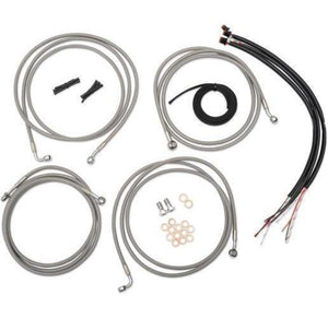 LA Choppers LA-8006KT2A-13 Complete Handlebar Cable/Brake & Clutch Line/Wire Kit - Stainless Braided