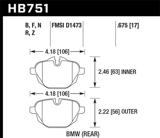 Hawk Performance HB751B.675 HAWK HPS 5.0 Brake Pad Sets