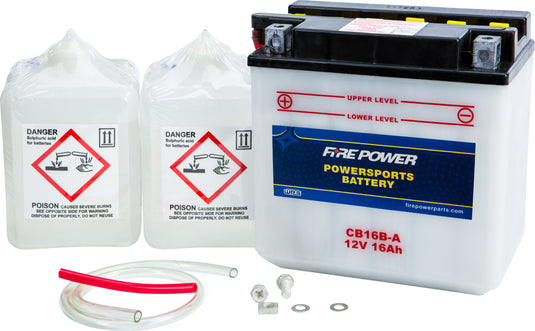 Fire Power CB16B-A Conventional 12V Heavy Duty Battery With Acid Pack