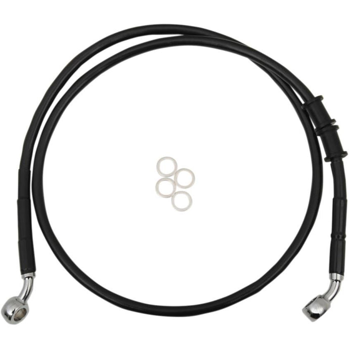 Drag Specialties 1741-5399 Standard Length Front Stainless Steel Brake Line Kit - Black Vinyl