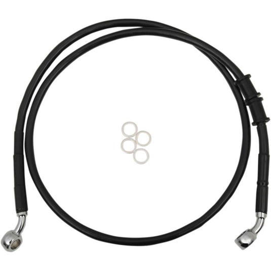 Drag Specialties 1741-5399 Standard Length Front Stainless Steel Brake Line Kit - Black Vinyl