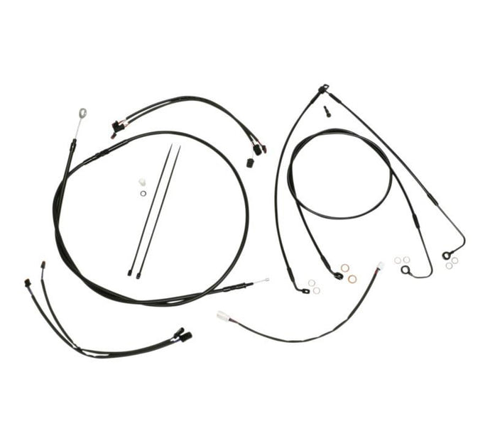 Magnum 486781 Black Vinyl XR Handlebar Installation Kit with Black Fittings for 12-14in. Ape