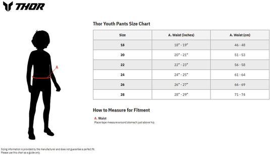 Thor Launchmode Bleach Youth Pants (20, White/Aqua)
