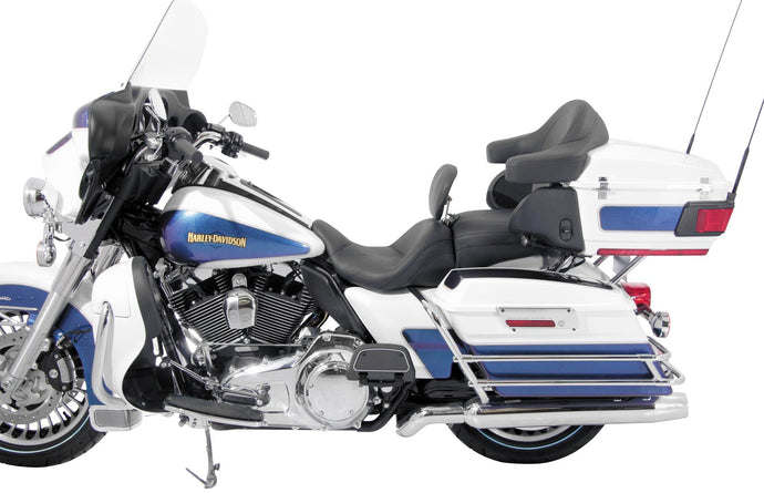 Mustang 79703 1-Piece Lowdown Touring Seat with Driver Backrest - No Studs