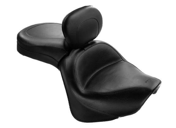 Mustang 79688 Wide Touring One-Piece Seat with Driver Backrest - Vintage