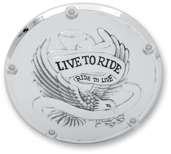 Drag Specialties 1107-0158 Live to Ride Derby Cover - Gold