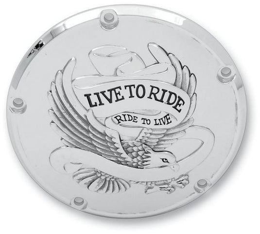 Drag Specialties 1107-0158 Live to Ride Derby Cover - Gold