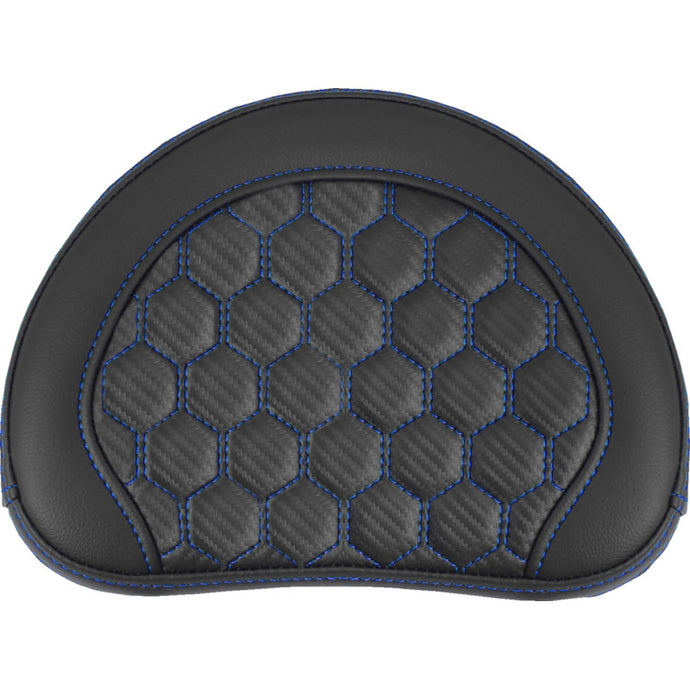 Saddlemen 051349BLU Sissy Bar Pad for Roadsofa HC Seats - Half-Moon with Blue Stitching