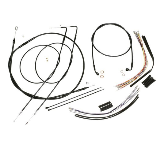 Magnum 486381 Black Vinyl XR Handlebar Installation Kit with Black Fittings for 12-14in. Ape