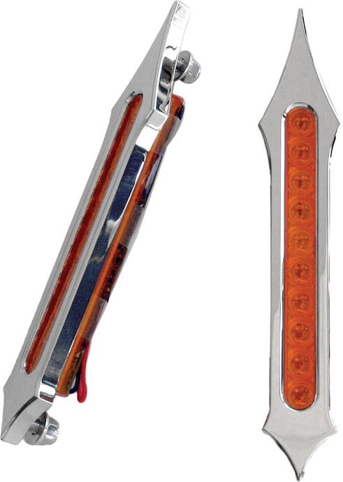 Accutronix BL01-LSC Tribal LED Bag Lights - Chrome - Red Lens