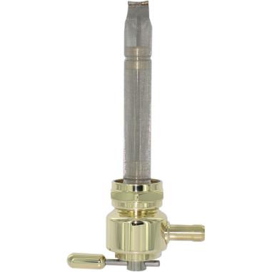Pingel 6311-BR Power-Flo Fuel Valve - 22mm Round - 180 Deg. Outlet Facing Inward - Old School Brass
