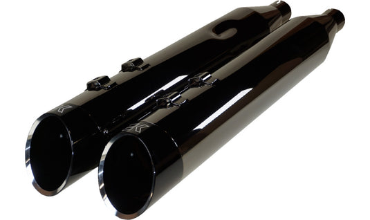 Khrome Werks 201675 4.50in. HP-Plus Slip-On Muffler - Eclipse with Edge Billet End Caps