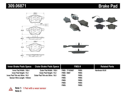 Stoptech 309.06871 ST Sport Brake Pads